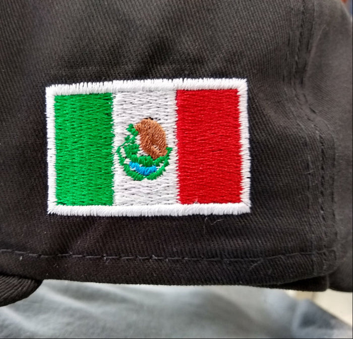 Embroidered Shield and flag SnapBack Mexico Black Hat Peligro Sports