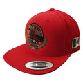 Embroidered Shield and flag SnapBack Mexico Red Hat Peligro Sports