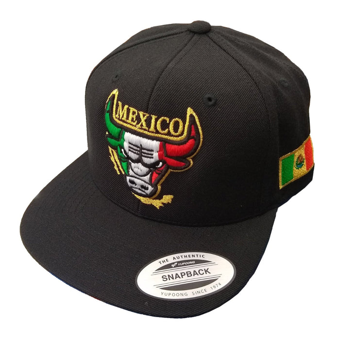 Embroidered SnapBack Mexican Bull Logo Hat Peligro Sports