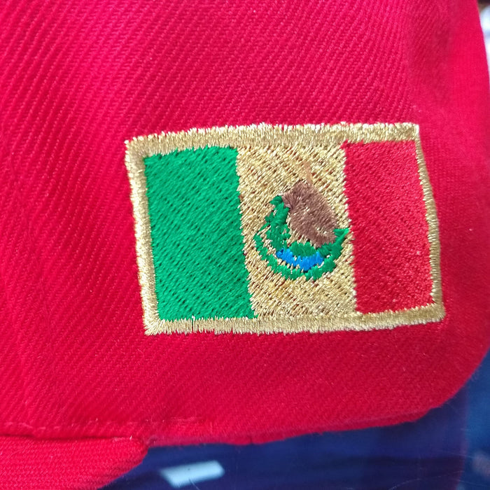 Embroidered SnapBack Mexican Bull logo Red Hat Peligro Sports