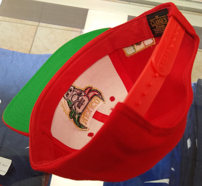 Embroidered SnapBack Mexican Bull logo Red Hat Peligro Sports