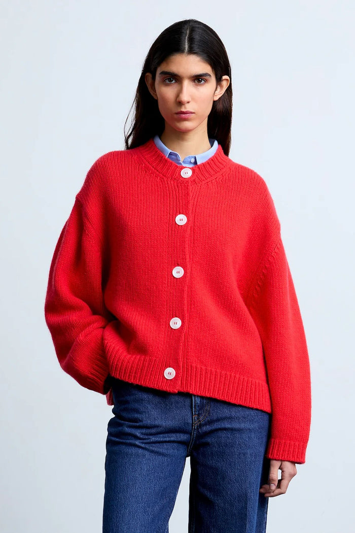 Emma Wool Cardigan (Red)