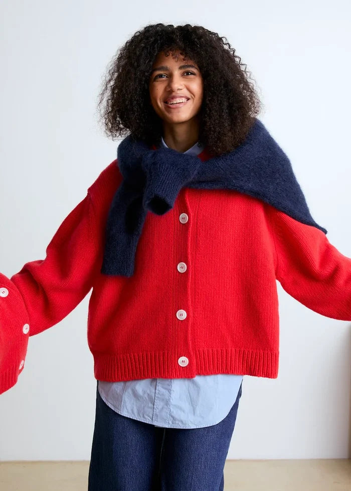 Emma Wool Cardigan (Red)