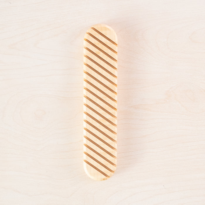 A direct overhead shot of the Envelope Rack crafted from beautiful British sycamore, made by Keiyosa