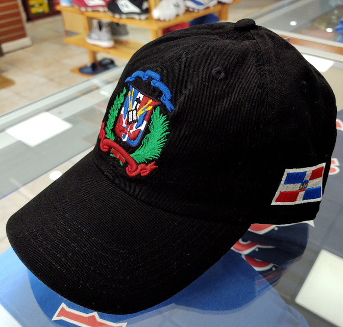 Escudo Republica Dominicana - Dominican Shield Black Full Color Dad Hat Peligro Sports