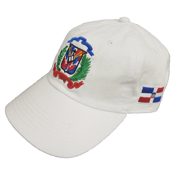 Escudo Republica Dominicana - Dominican Shield White / Full Color Dad Hat Peligro Sports