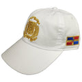 Escudo Republica Dominicana - Dominican Shield White / Metallic Gold Color Dad Hat Peligro Sports