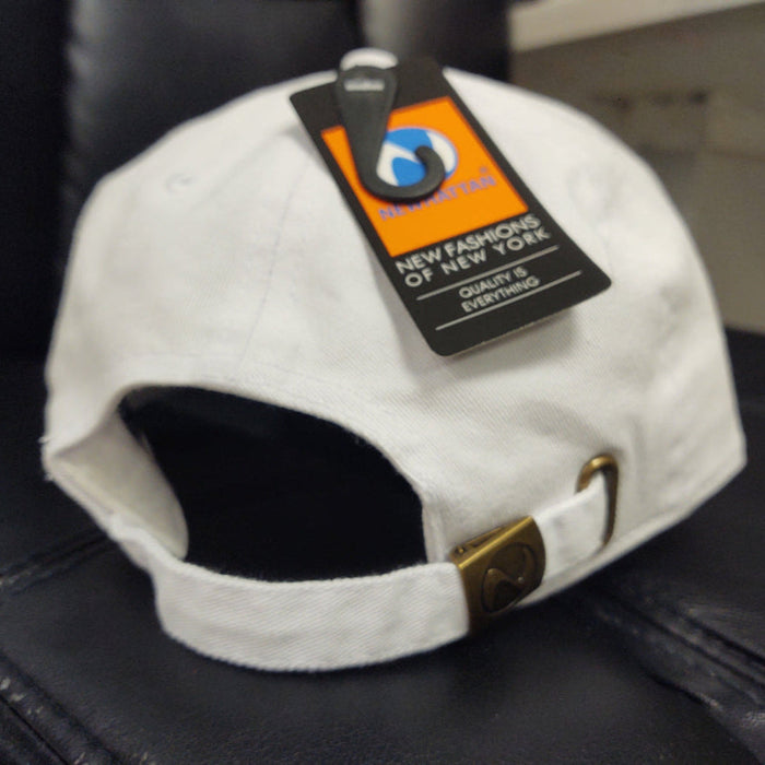 Escudo Republica Dominicana - Dominican Shield White / Metallic Gold Color Dad Hat Peligro Sports