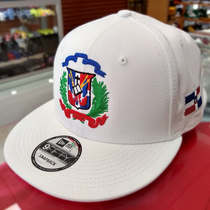 Escudo Republica Dominicana - Dominican Snapback White - Full Color Hat Peligro Sports
