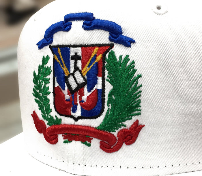 Escudo Republica Dominicana - Dominican Snapback White - Full Color Hat Peligro Sports