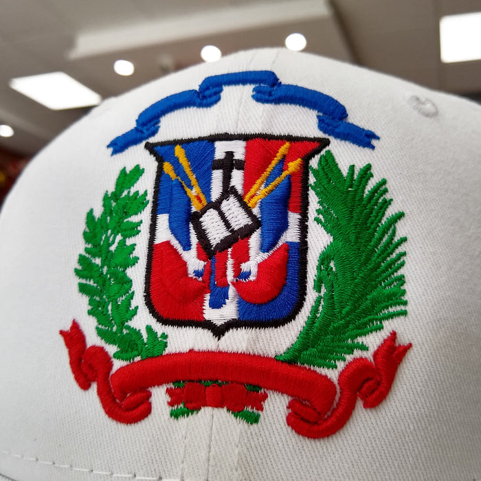Escudo Republica Dominicana - Dominican Snapback White - Full Color Hat Peligro Sports