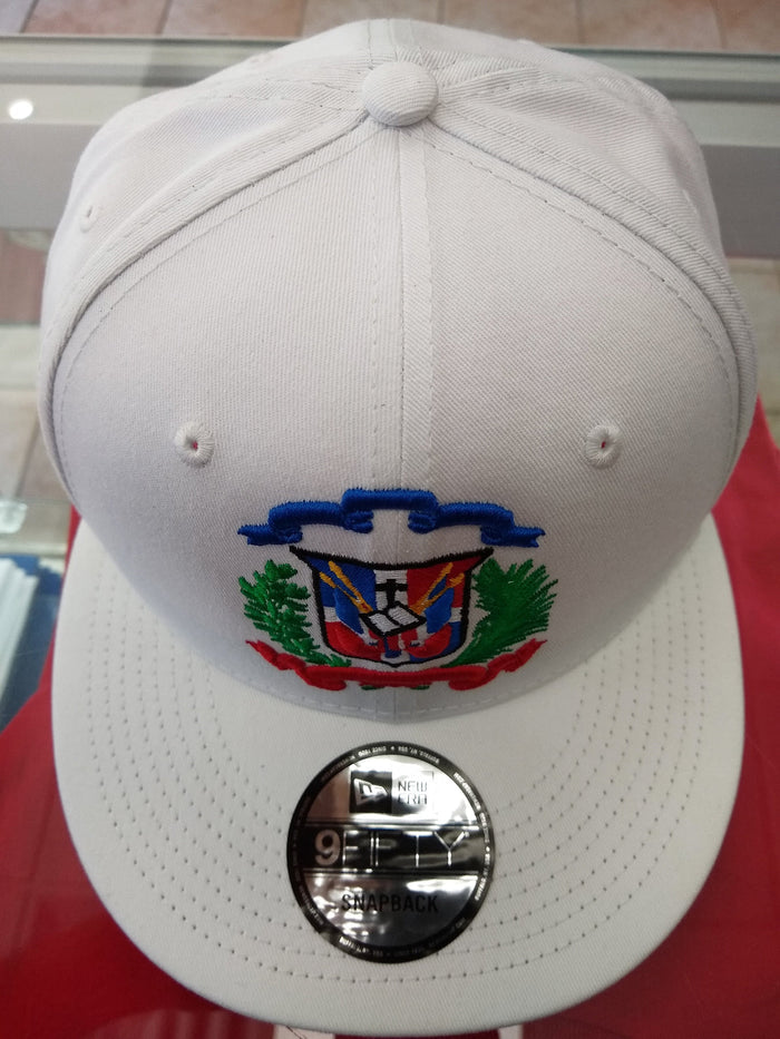 Escudo Republica Dominicana - Dominican Snapback White - Full Color Hat Peligro Sports