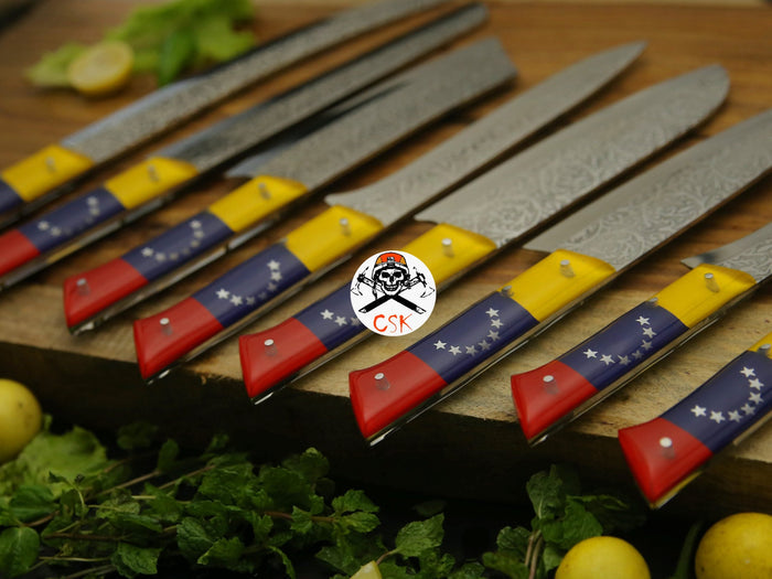 Etchy Blades with Venezuela Flag Handle cskforged