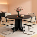 Expandable Charcoal Circular Dining Table 43in 59in