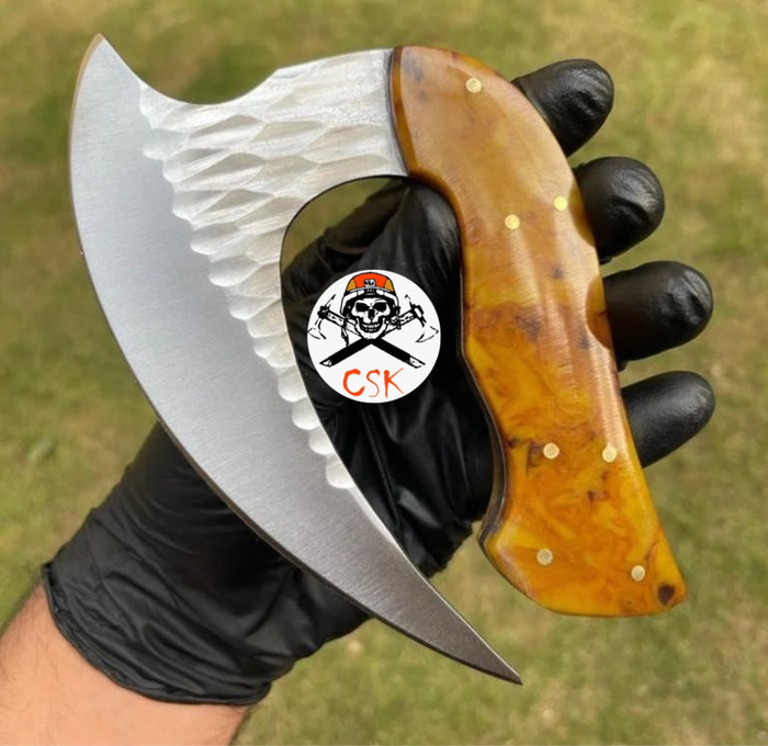 Exquisite Handforged D2 Steel Ulu Knife cskforged