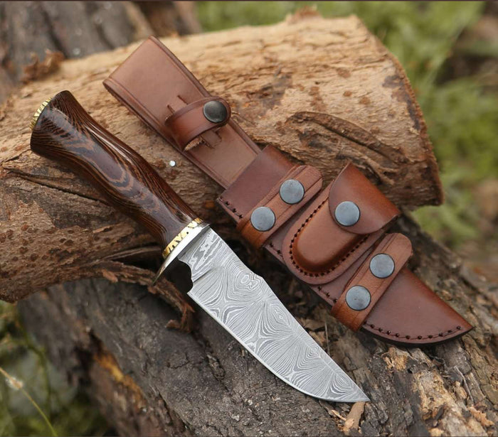 EXTERMINATOR DEER HUNTING KNIFE WITH EXOTIC WENGE WOOD HANDLE cskforged