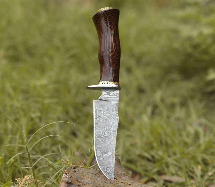 EXTERMINATOR DEER HUNTING KNIFE WITH EXOTIC WENGE WOOD HANDLE cskforged