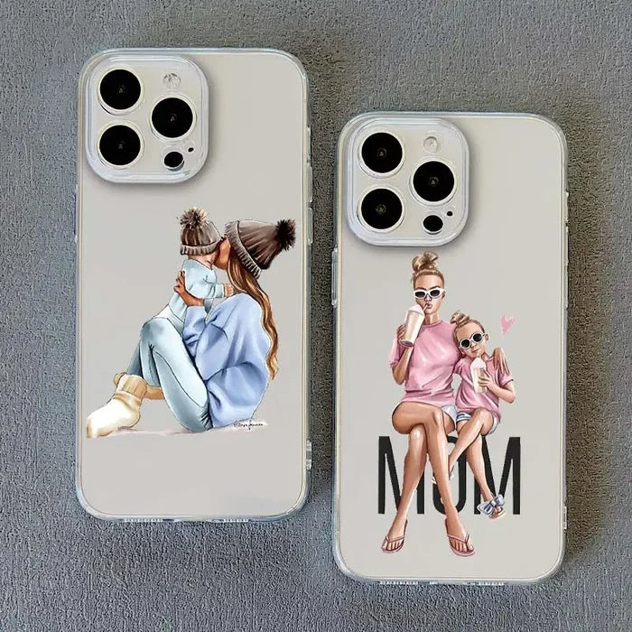 Family Mama Of Girl Mom Clear Phone Case For iPhone PhoneShells