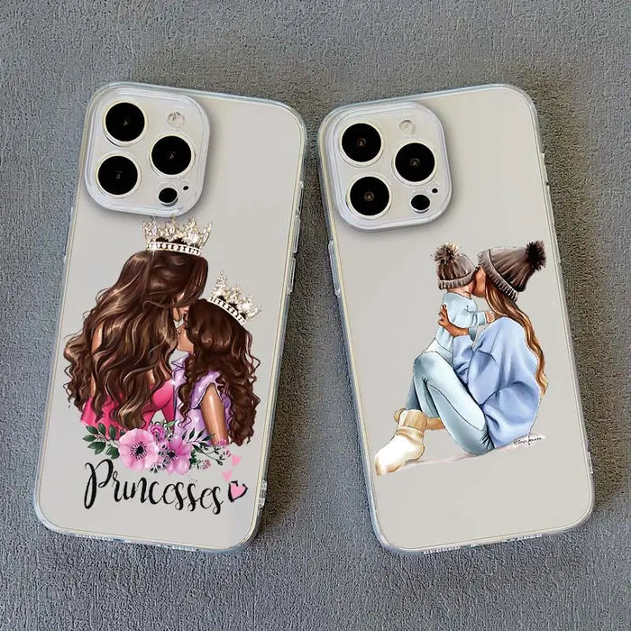 Family Mama Of Girl Mom Clear Phone Case For iPhone PhoneShells