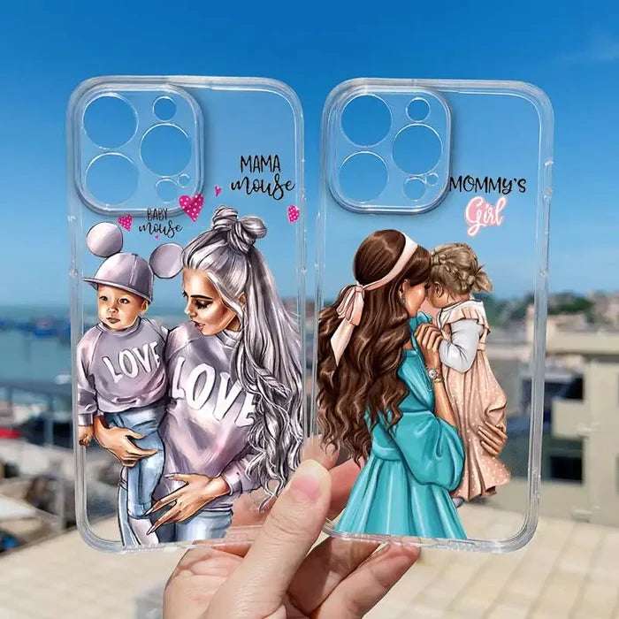 Family Mama Of Girl Mom Clear Phone Case For iPhone PhoneShells