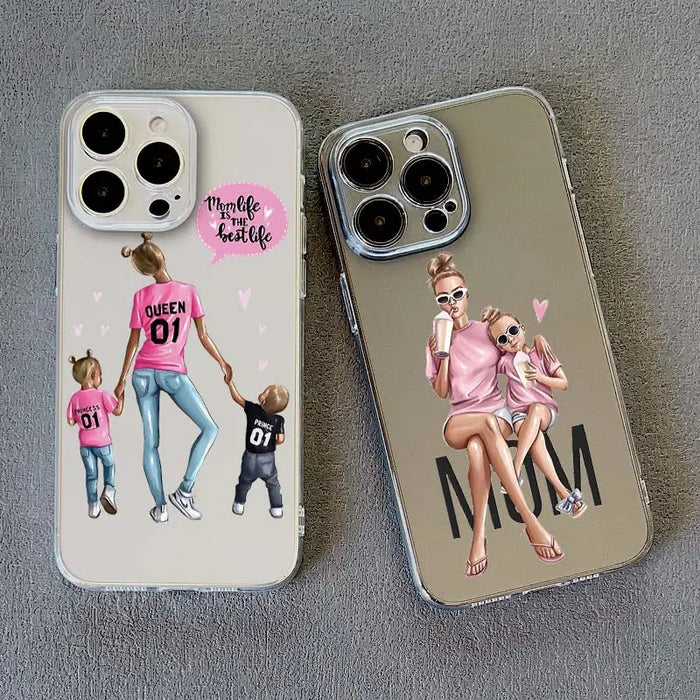 Family Mama Of Girl Mom Clear Phone Case For iPhone PhoneShells