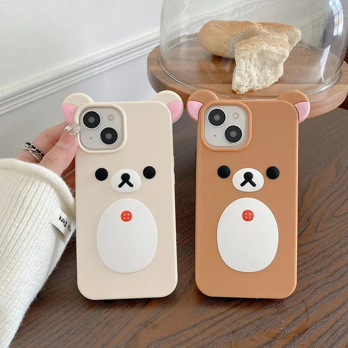 Fashion Cute Cartoon Rilakkuma Bear Soft Silicone Phone Case PhoneShells