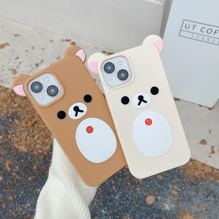Fashion Cute Cartoon Rilakkuma Bear Soft Silicone Phone Case PhoneShells