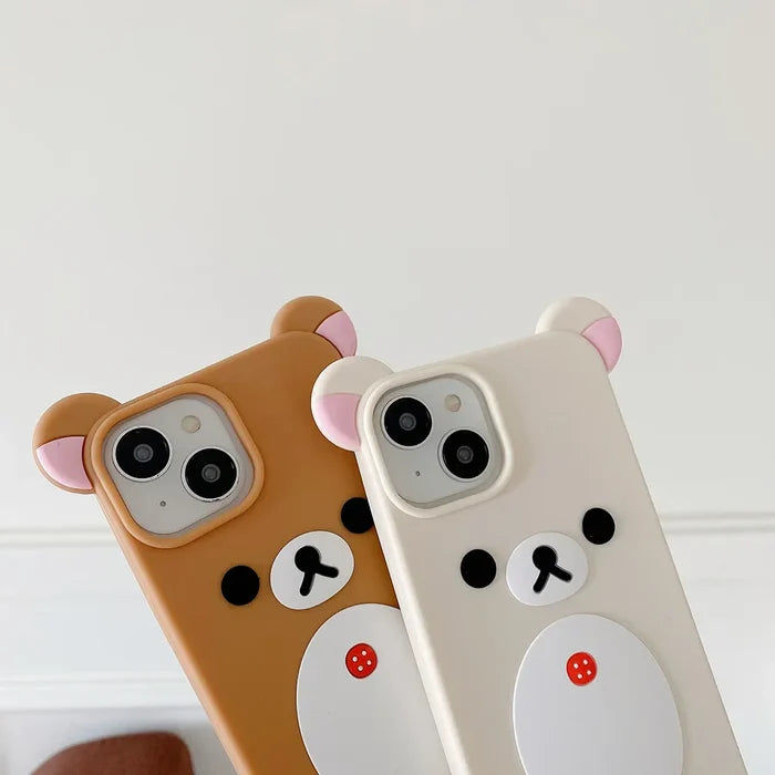 Fashion Cute Cartoon Rilakkuma Bear Soft Silicone Phone Case PhoneShells