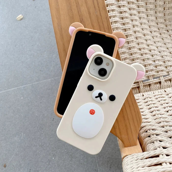 Fashion Cute Cartoon Rilakkuma Bear Soft Silicone Phone Case PhoneShells