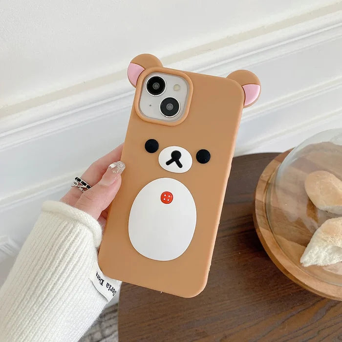 Fashion Cute Cartoon Rilakkuma Bear Soft Silicone Phone Case PhoneShells
