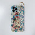 Fashion Oil Painting Flower Crossbody Lanyard Wrist Strap Phone Case For iPhone PhoneShells