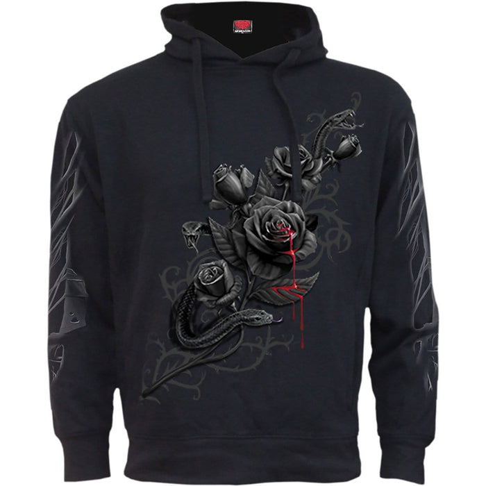 FATAL ATTRACTION - Side Pocket Stitched Hoody Black Spiral USA