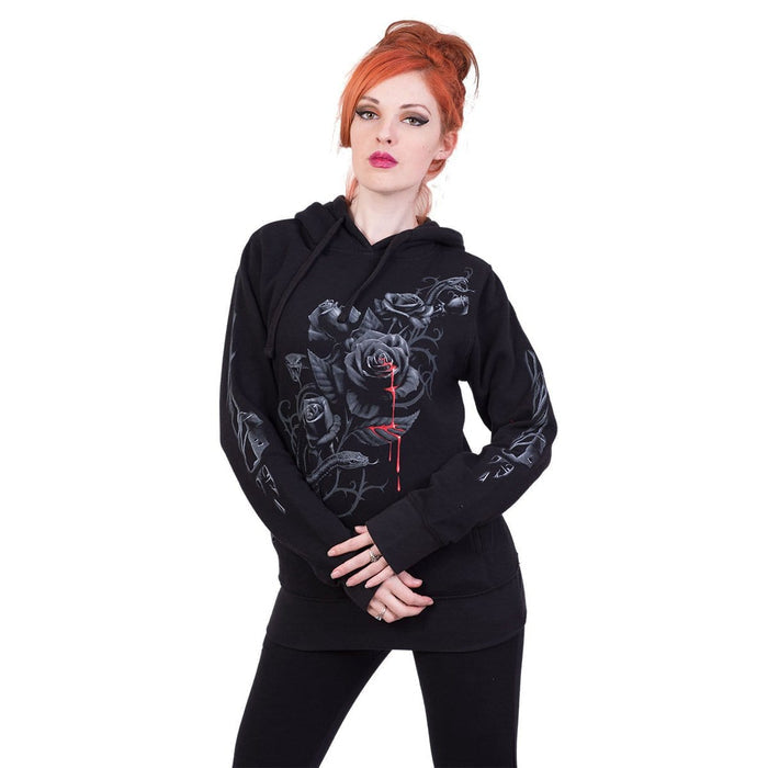 FATAL ATTRACTION - Side Pocket Stitched Hoody Black Spiral USA