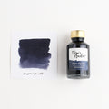 Toms Studio Fibre Tip Ink in Midnight – shown swatched on paper and in the bottle