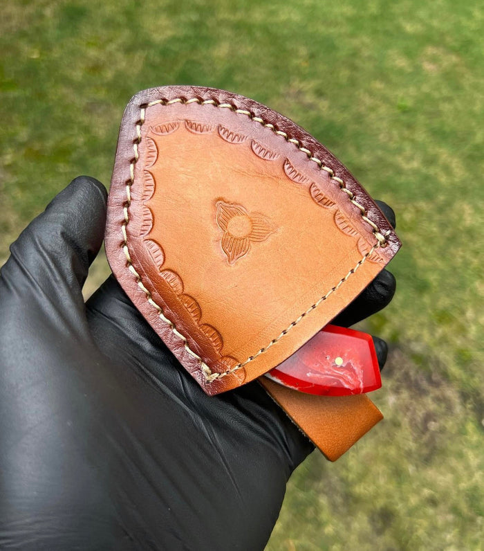 Finger hole Unique Handmade ULU Knife cskforged