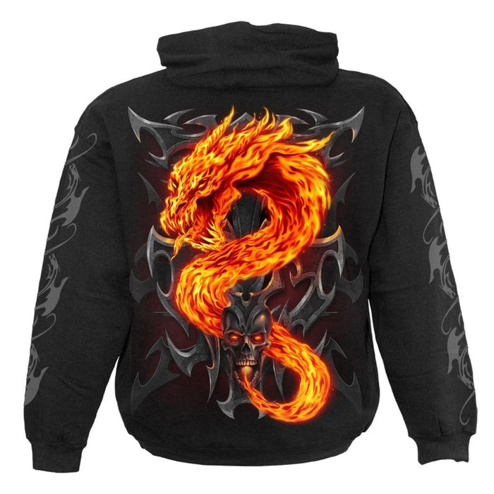 FIRE DRAGON - Hoody Black Spiral USA
