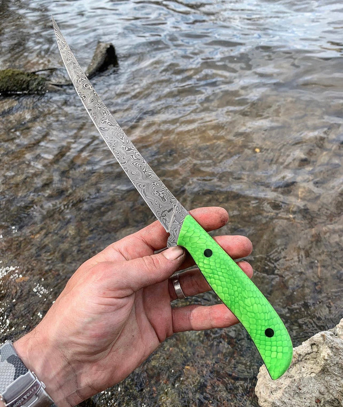 Fixed Blade Damascus steel fillet knife cskforged