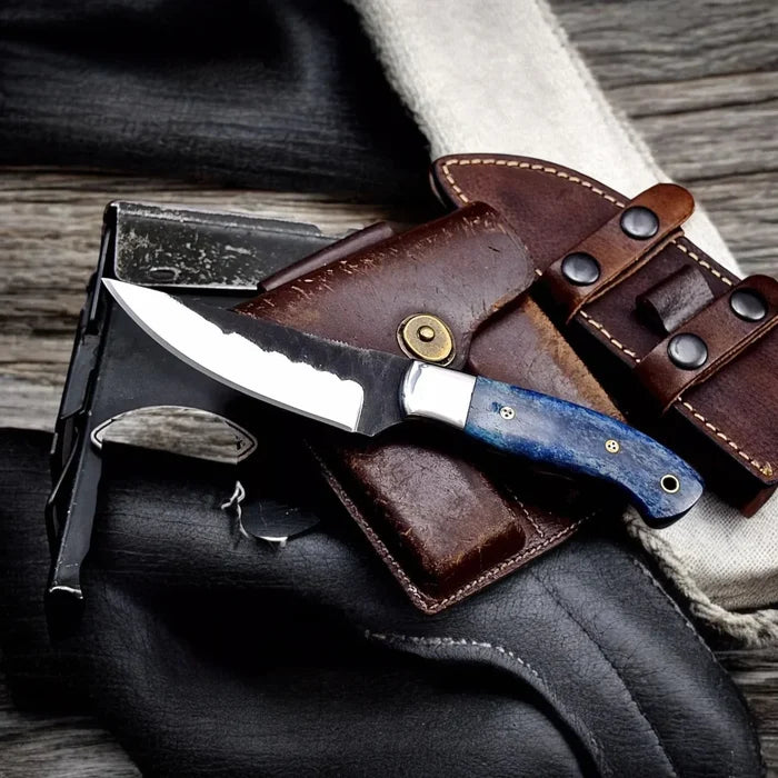 Fixed Blade Hunting Knife With Camel Bone Handle cskforged