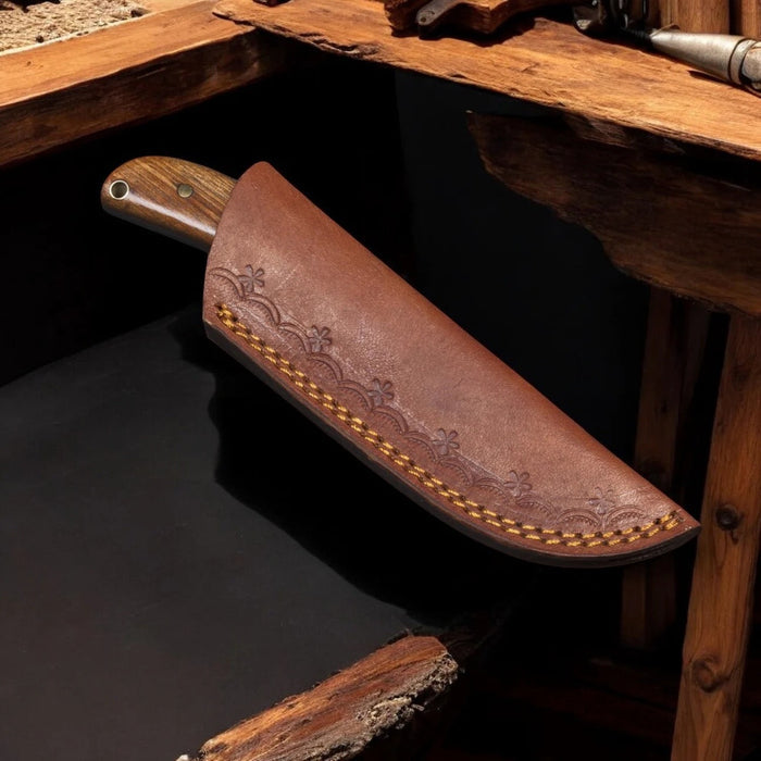 Fixed Blade Tanto EDC Knife With Leather Sheath cskforged