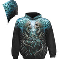 FLAMING SPINE - Allover Hoody Black Spiral USA