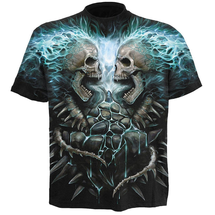 FLAMING SPINE - Allover T-Shirt Black Spiral USA