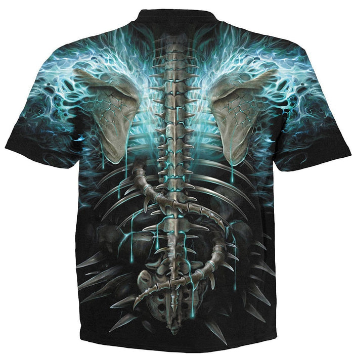 FLAMING SPINE - Allover T-Shirt Black Spiral USA