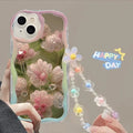 Flower Bracelet Wrist Strap Back Cover Chain Accessory For iPhone PhoneShells