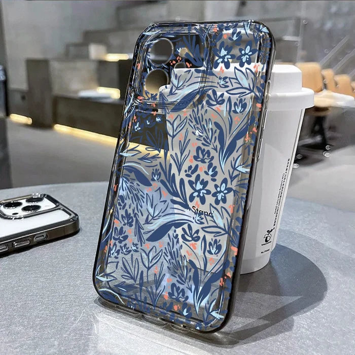 Flower Bumper Transparent Shockproof Phone Case PhoneShells