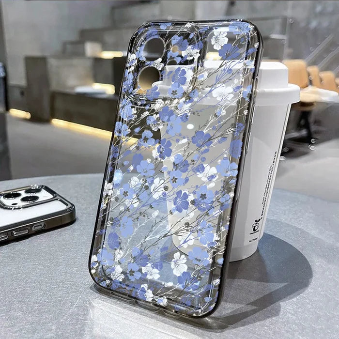 Flower Bumper Transparent Shockproof Phone Case PhoneShells