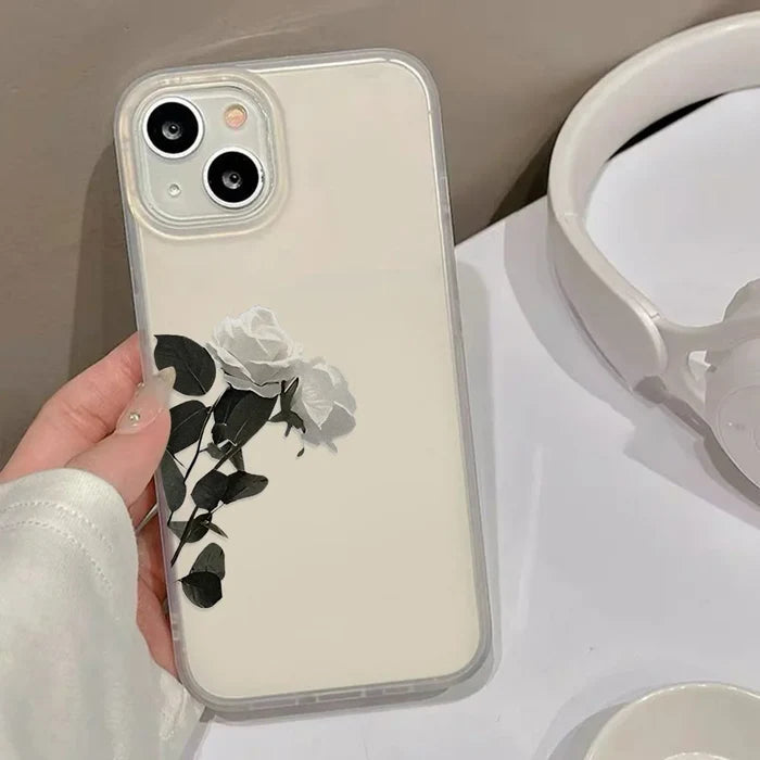 Flower Matte Silicone Soft Cover Clear Fundas Phone Case