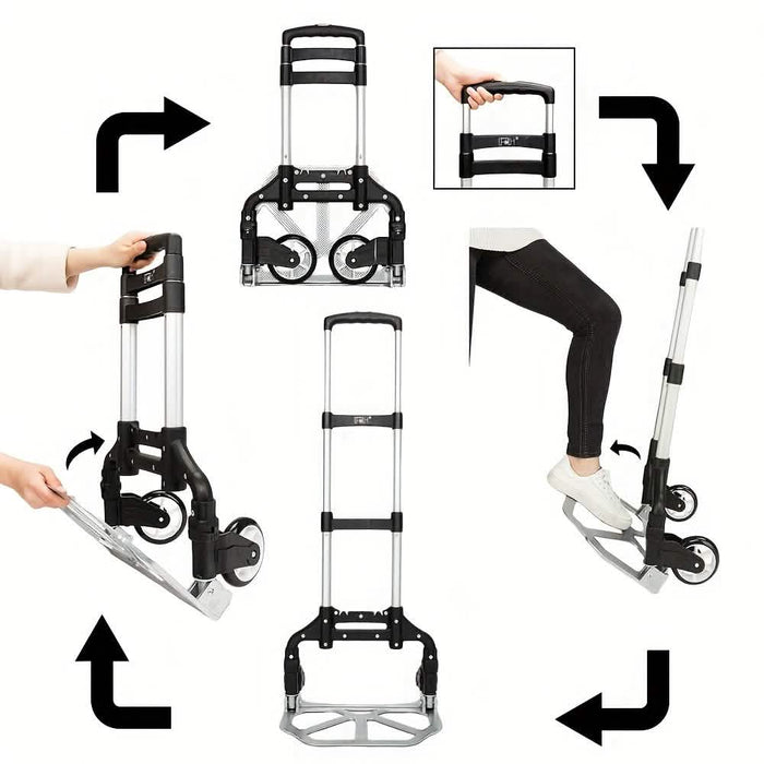 Folding Aluminum Hand Cart & Dolly – 165 lb Capacity, Lightweight & Portable DailySale