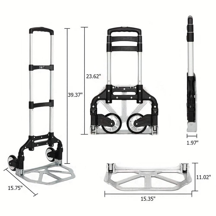 Folding Aluminum Hand Cart & Dolly – 165 lb Capacity, Lightweight & Portable DailySale
