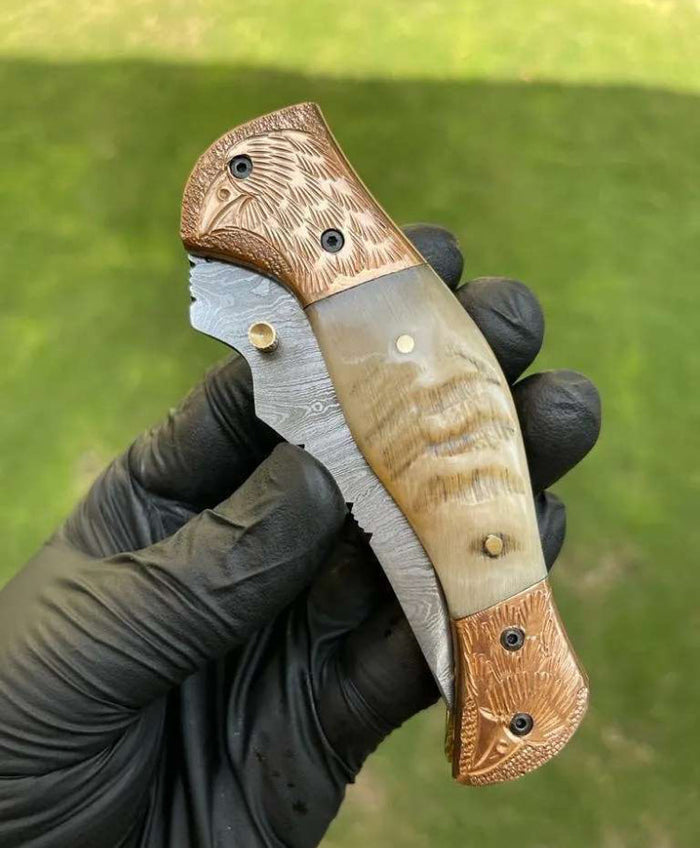 Folding Dmascus Pocket Knife/EDC Pocket Folding cskforged