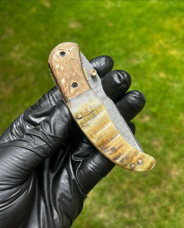Folding Dmascus Pocket Knife/EDC Pocket Folding cskforged